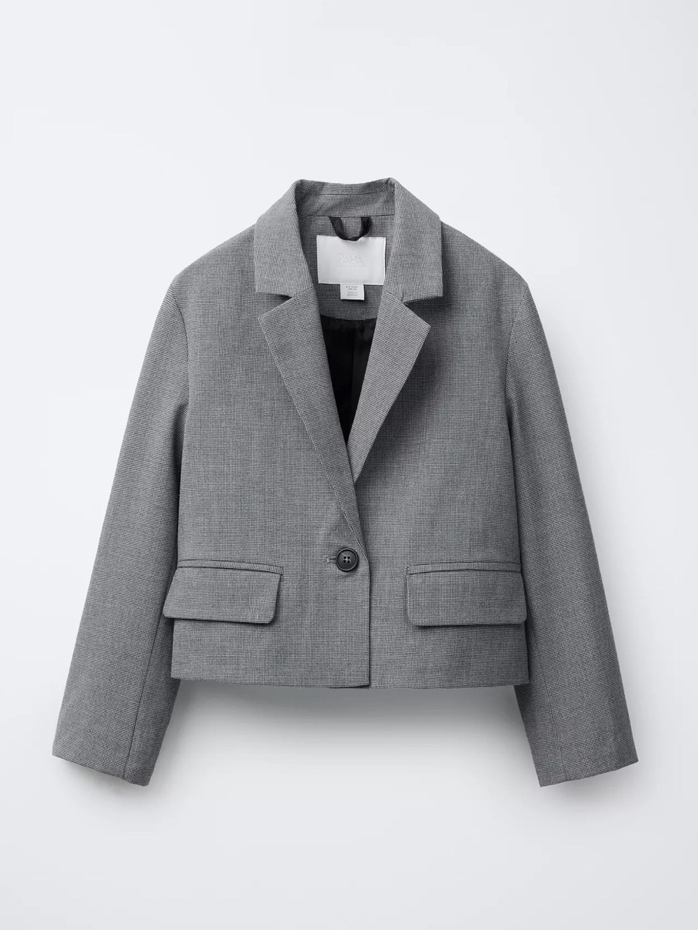 Zara Gray Cropped Blazer Jacket